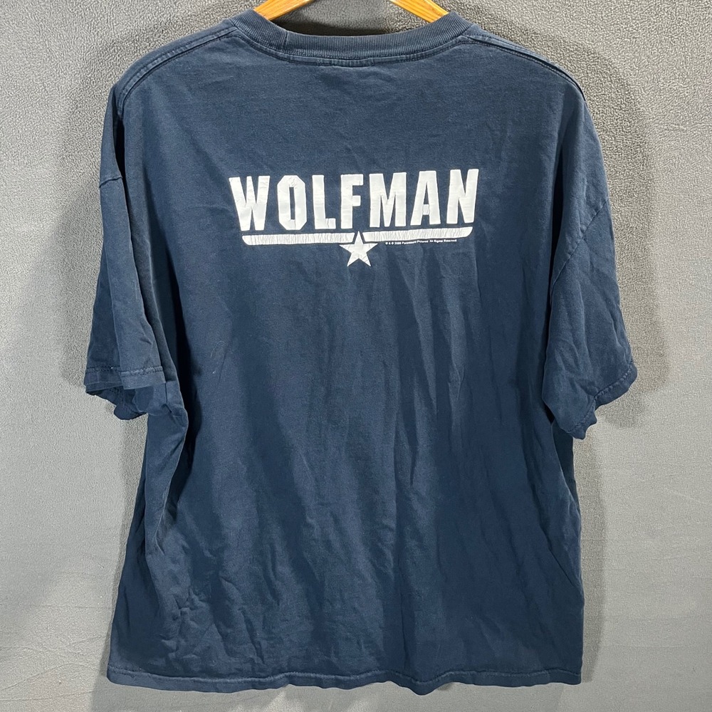 Top Gun Wolfman Movie Graphic T-Shirt Navy Blue 2XL 2006 Paramount USA Made - Picture 3 of 6